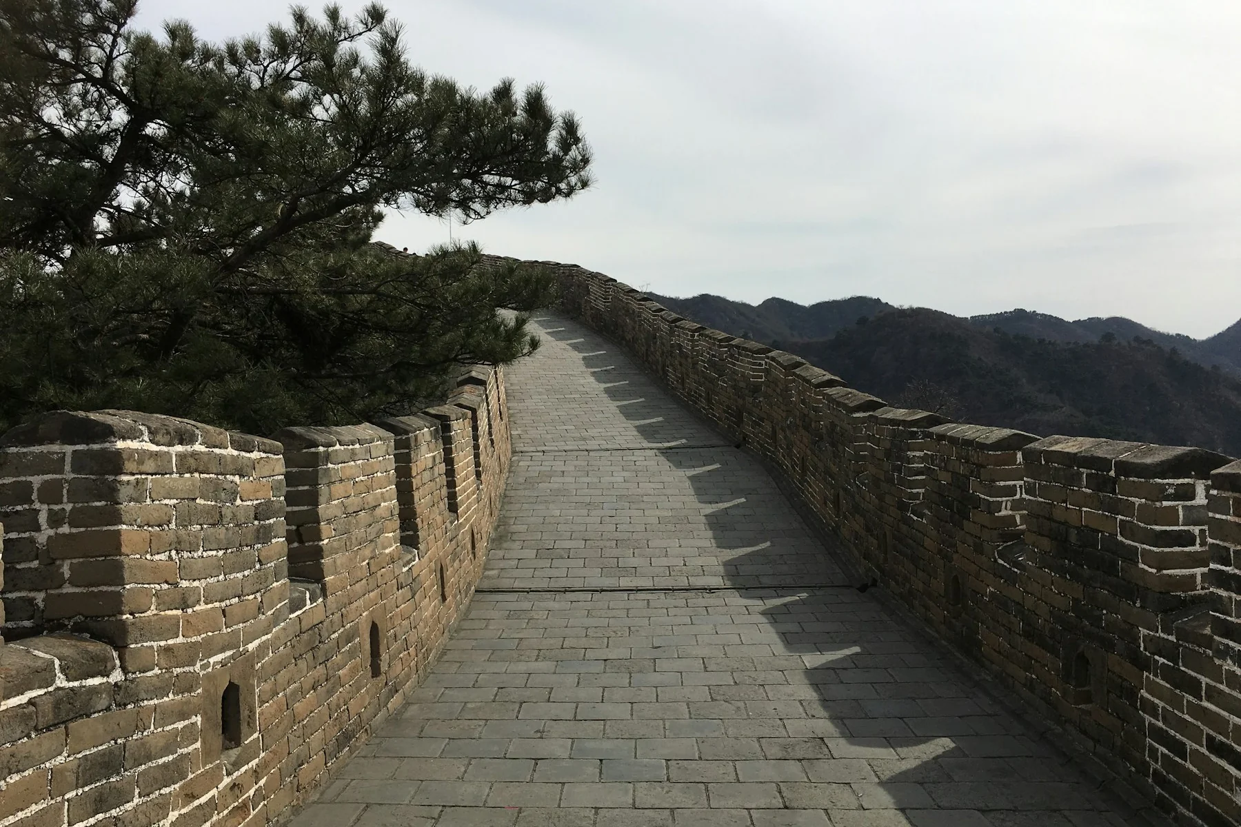 A stone walkway on the Great Wall of China