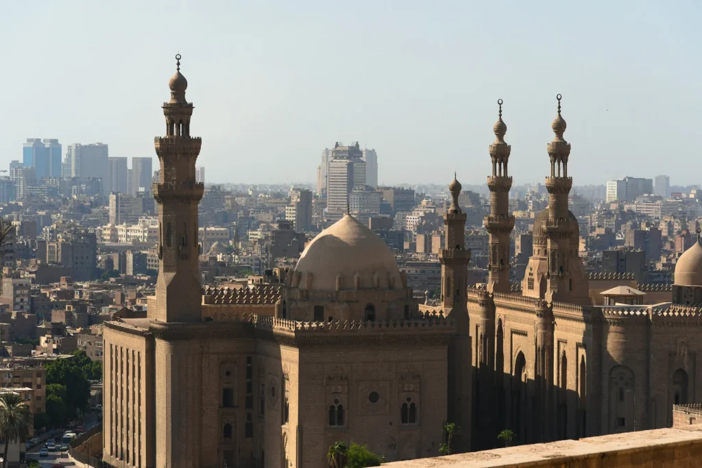 Mosque domes and minarets overlooking Cairo, Egypt