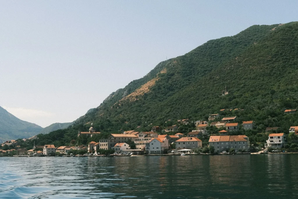 A coastal village between the mountains and the Bay of Kotor, Montenegro